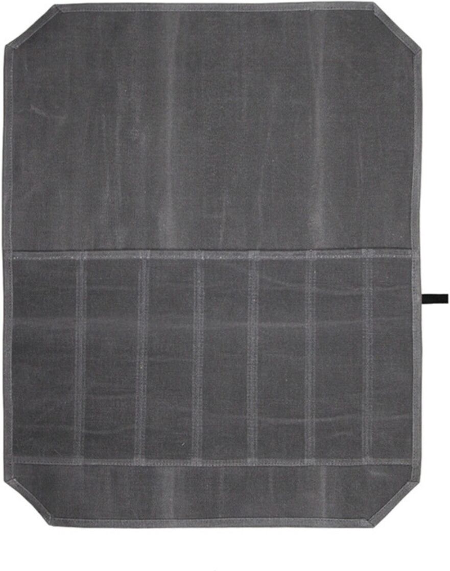 INF Gewachste Canvas Messerrolle 16 oz – Wasserabweisend, Kratzfest, Faltbar für Camping, Picknick und Küche Grau