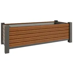 TraumGarten Rhombus Alu 4-Eck Pflanzkasten bambus 129 x 52 x 40