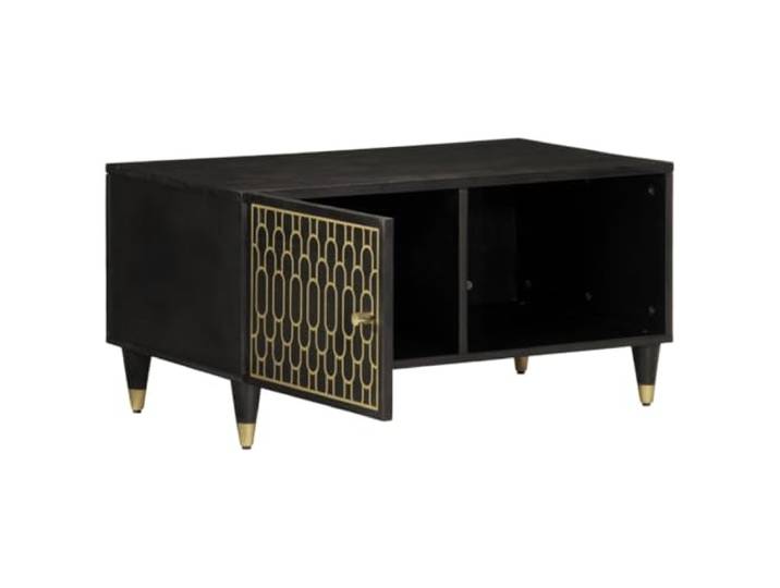 Couchtisch 80x50x40cm Massivholz Mango Rechteckige Tischplatte Holzstruktur Möbel Wohnzimmer Flur Esszimmer stabile Konstruktion