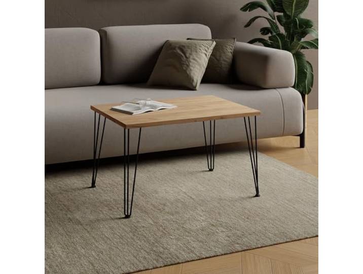 AKKE Couchtisch Wohnzimmertisch Beistelltisch Mit Metallbeinen Laminierte Platte Höhe 43cm Tisch Für Wohnzimmer Modern Loft Stil Moderno Gold herstellen 70x40cm
