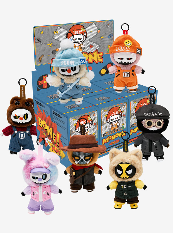 My Own Culture Mr. Bone Buddies Pluche Serie Blind Box met 7 verschillende stijlen, Buitenbox: 68,5 x 58,5 x 52 cm