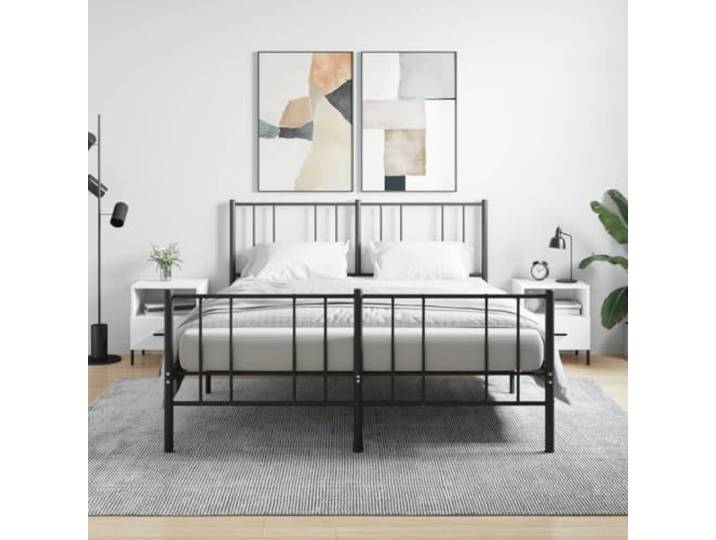HEFZGDB Nachttische 2 Stück Weiß 40x35x47,5 cm Holzwerkstoff mit Schublade und Fach, Stauraum Möbel für Schlafzimmer, Moderne Nachttische mit Metallfüßen, langlebig und stabil