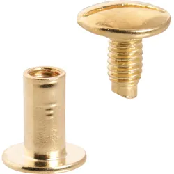 100 Buchschrauben, Messing Hülse glatt, Schraube geschlitzt | 11 mm, Metall, gold
