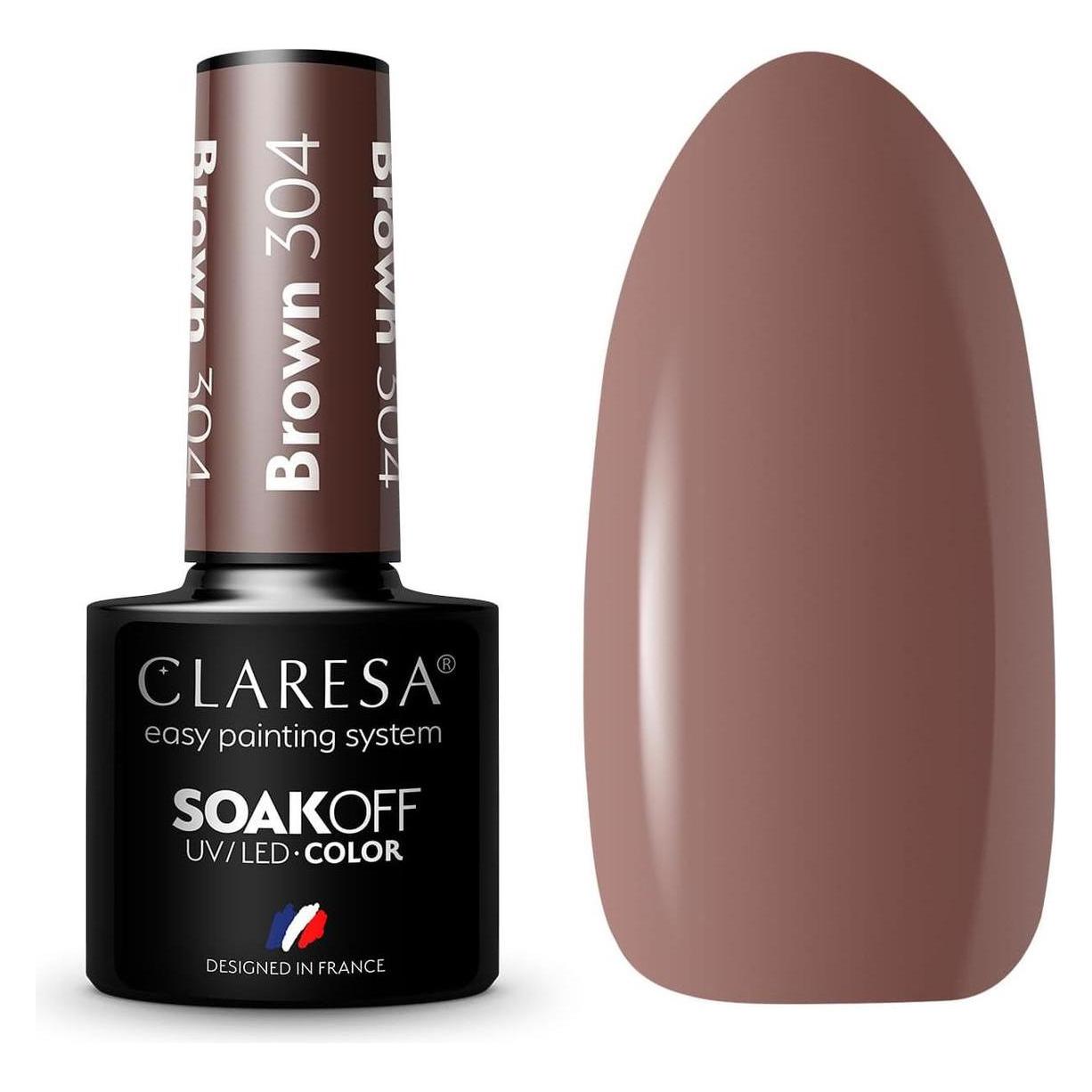 Claresa Soak Off UV/LED Brown hybrid polish 304 5g (304, UV-Gel Lack) (5902846077848)