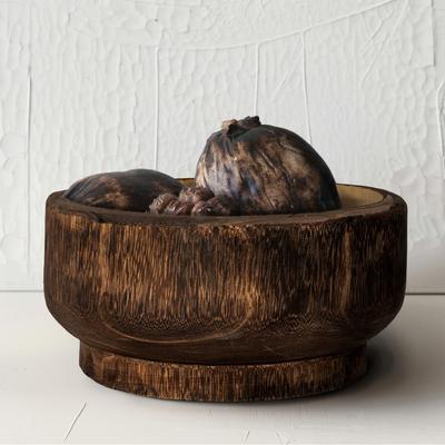 Storied Home Two-Tone Paulownia Wood Bowl