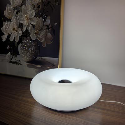 Rare Purchases USB Plug Bauhaus Table Lamp, Bedroom Bedside Light, Living Room, Dining Room Donut Ambient Lighting white
