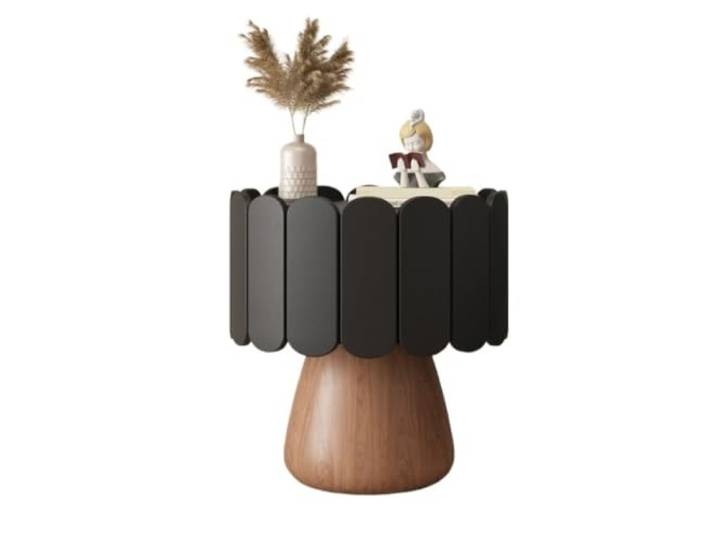 YANG11FAN Vielseitig Cremefarbener Vintage-Nachttisch aus massivem Holz Einfacher Aufbewahrungsschrank for ein kleines Apartment-Schlafzimmer(Schwarz,Klein)