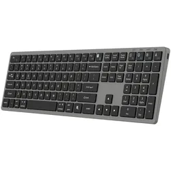 Neue Drahtlose Tastatur Triadyn PROTEUS Bluetooth 2.4GHz 4-Geräte Büro Slim Akku Grau