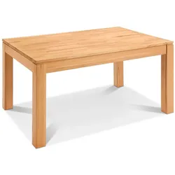 [de]sign & more Esstisch mit Auszug Prag 140/217 x 90 cm Holz Braun Kernbuche