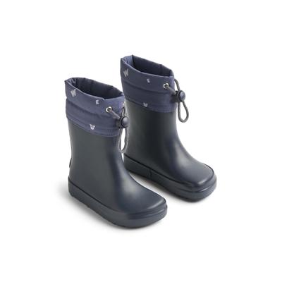 Stiefel WHEAT "WHEAT Barefoot Rubber Boot Zerro", Mädchen, Gr. 24, blau (navy), Gummi, unifarben, Schuhe Stiefel