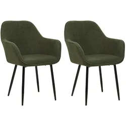 ESSZIMMERSTUHL 2er-Set Polyester Grün Alden