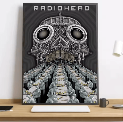 Inspire Picks Radiohead Rainbow Canvas Poster HD Music Band Wall Art For Modern Spaces black4 15x20cmframeless