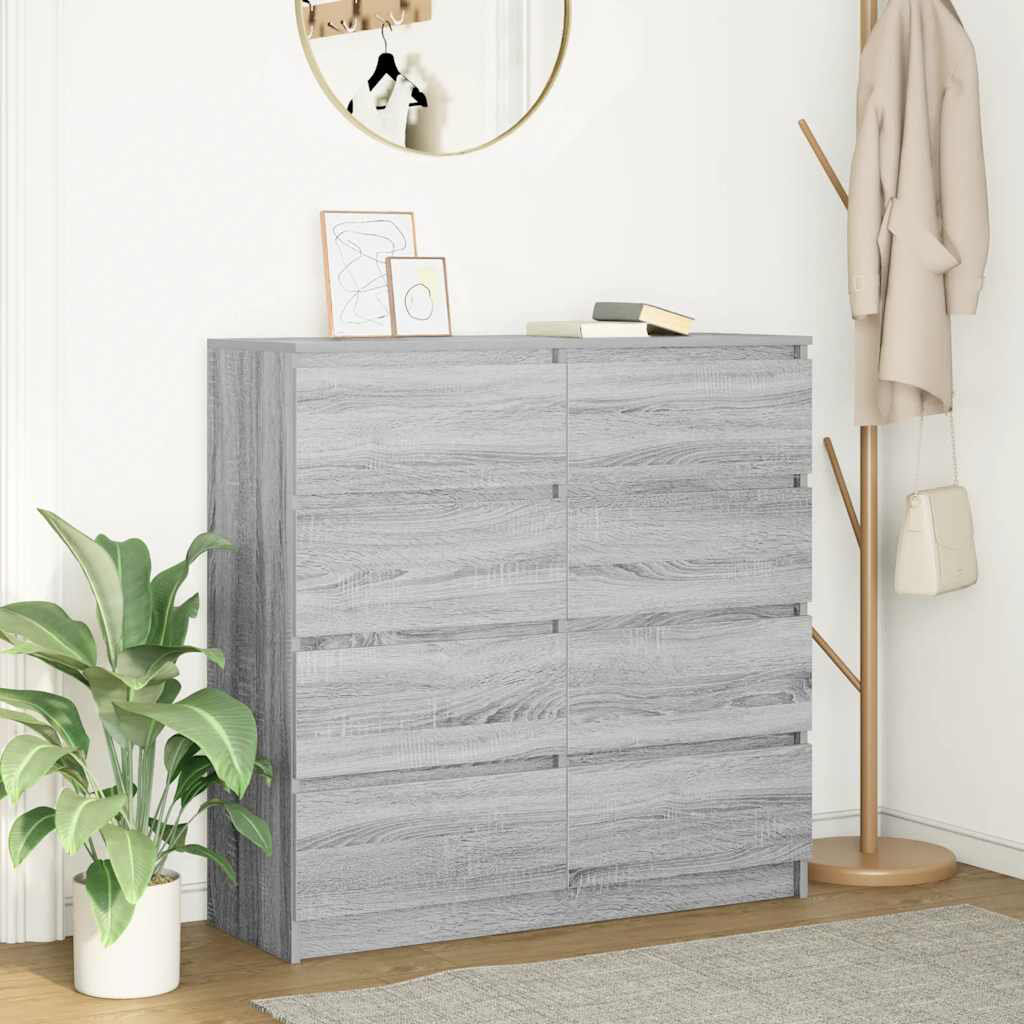 Latitude Run Sideboard 100X35x99 Cm Engineered Wood Grey Sonoma 99cm H X 100cm W X 35cm D
