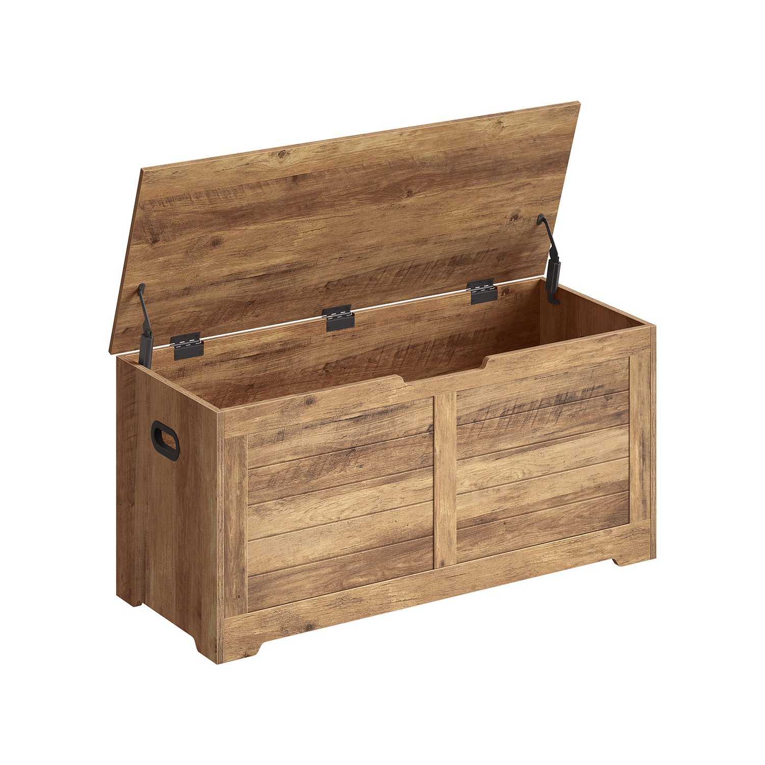 VASAGLE Schuhbank mit Stauraum Landhausstil honigbraun LSB061K01