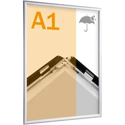 SPRINTIS - Klapprahmen A1, wetterfest, Aluminium, Bilderrahmen, Rahmen, silber