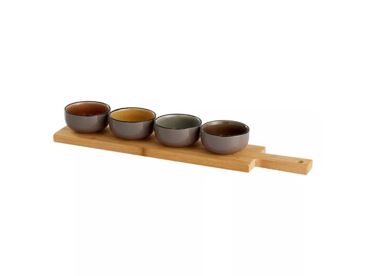 SCHOU - Apero-Set, mit 4 Schalen, 5 Stücke, Spacegrau
