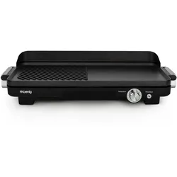 H.Koenig Grill und Plancha GRX330 / Elektrisch und kompakt / Für drinnen und draußen / Antihaftbeschichtung / Fleisch, Fisch, Gemüse