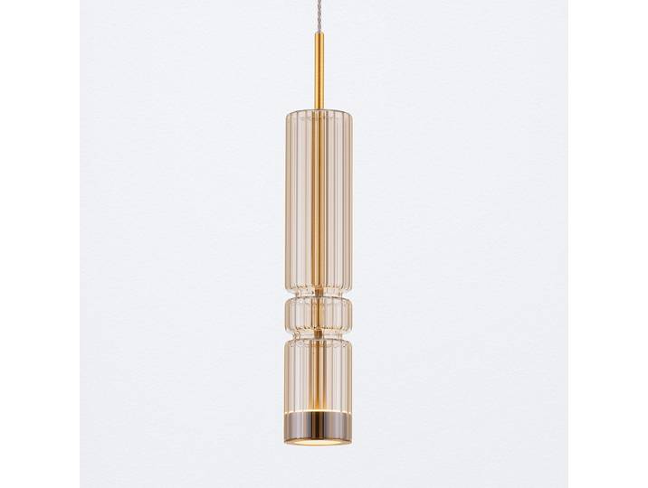 Suspension Bento type B Ø 8cm Doré/Doré aluminium / verre coloré LED non-remplaçables Module LED