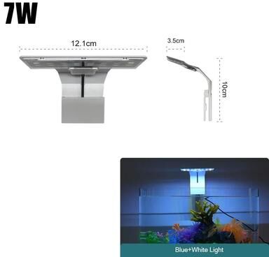 Uplift Essentials Super Slim LED Aquarium Light With Clip On Design us Plug x3w bw