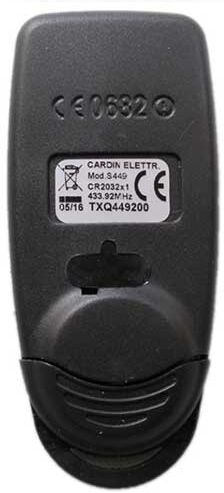 Cardin Trasmettitore 2 Canali 433mhz Rolling Code Automazione Cancelli Serie S449  Txq449200