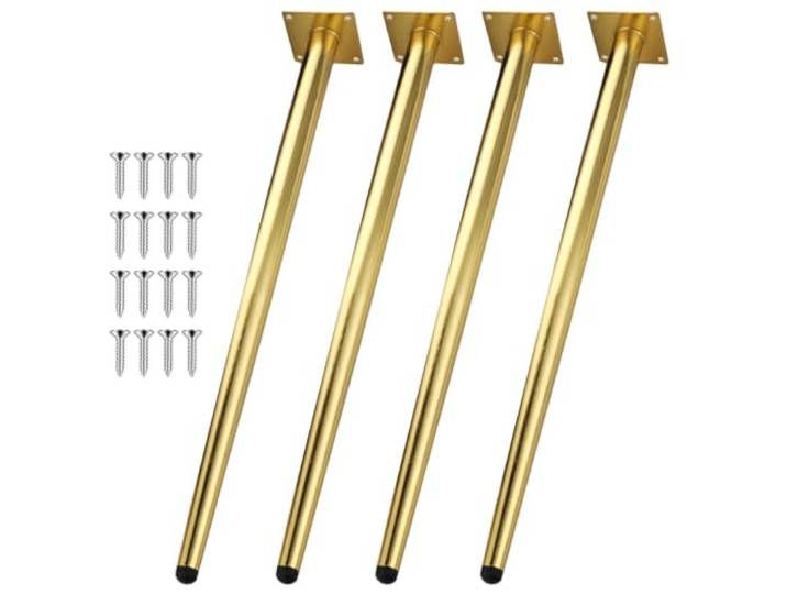 4 Stück Metall Tischbeine Couchtisch Nachtständer Stühle 20cm-75cm Rostfrei Stark, Geschweißt, Schraubbefestigung, 20cm-75cm, 4 Stück, Couchtisch, Nachttisch, Stuhl, Sofa(Gold,75cm)