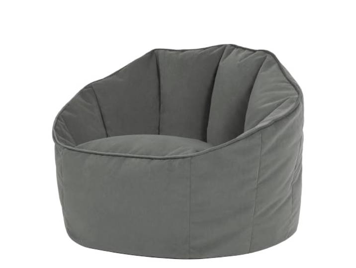 Icon Sirena Samt Sitzsack Sessel mit Füllung, Grau