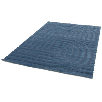 Teppich "COSMO Swing, Made in Belgium", blau, B:200cm H:14mm L:290cm, Polyester, Polypropylen, PRIMAFLOR-IDEEN IN TEXTIL, Teppiche, Teppich, modernes Design, Hoch-Tief Effekt, weicher Flor