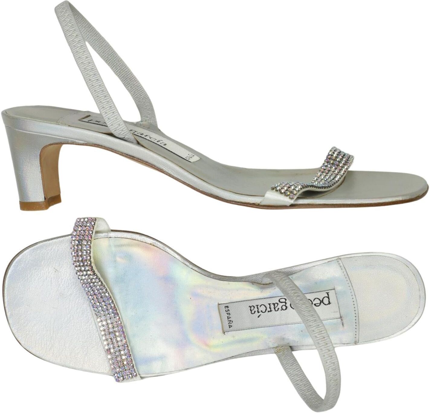Pedro Garcia Damen Sandalen, Silber, Gr. EU 38, kein / Etikett - Second Hand