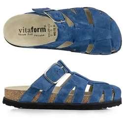 VITAFORM Damen-Clog Veloursleder verstellbare Schnalle Korkfußbett