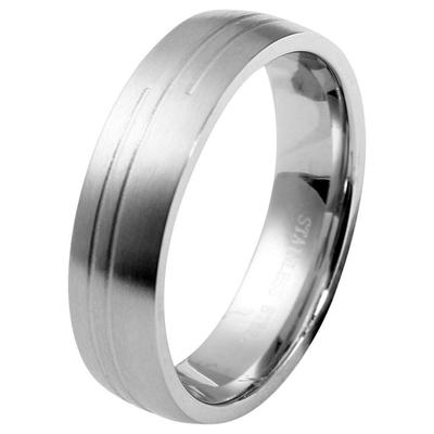 Partnerring AKZENT "aus Edelstahl" Gr. 60, silber (silberfarbig), Fingerringe, Herren, 60, Edelstahl