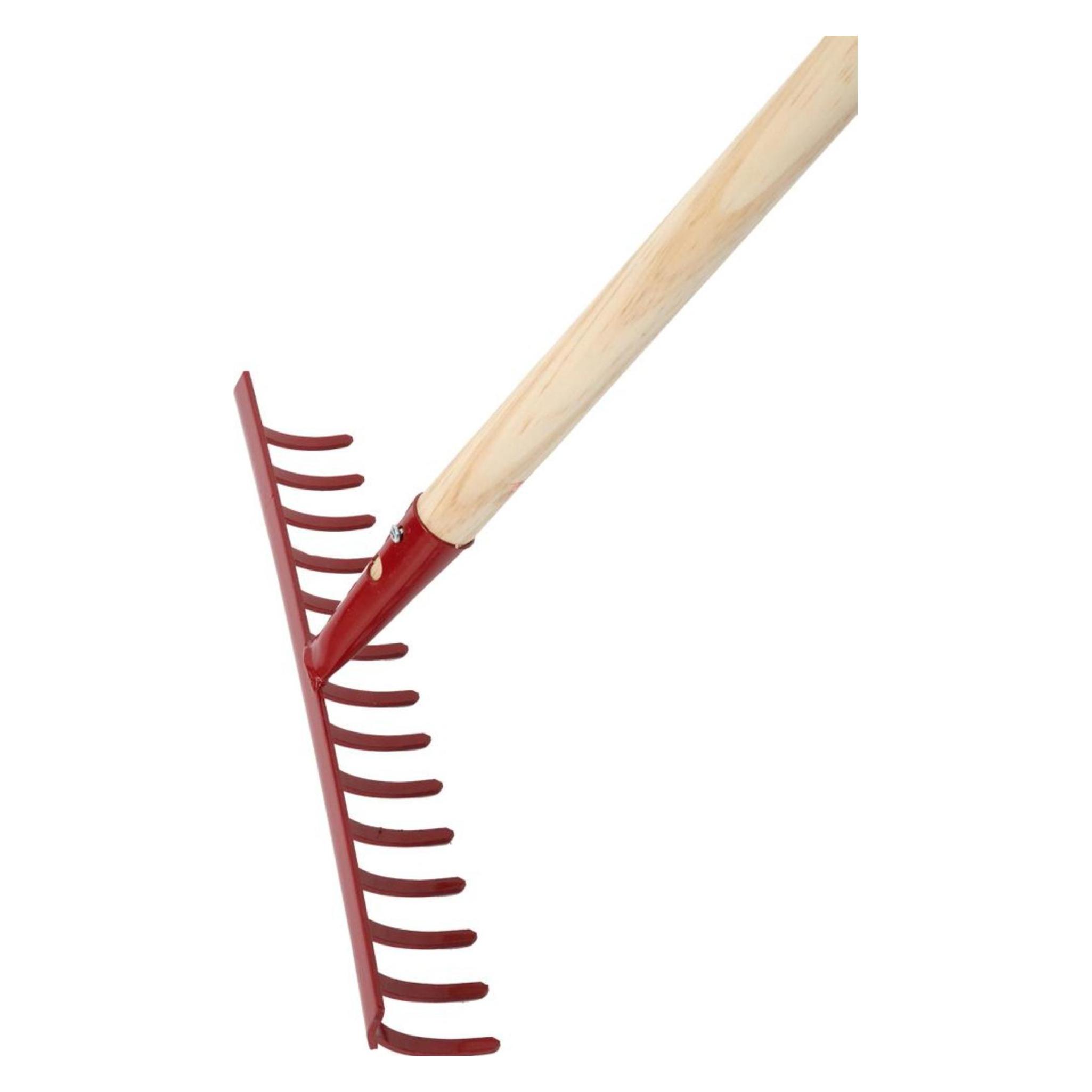 Magni Floraworld 010651 Gartenrechen Classic mit Stiel 14 Zinken rot (4047883001157)