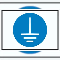 Vor Benutzung erden Symbol Aufkleber A9 (37x52mm)