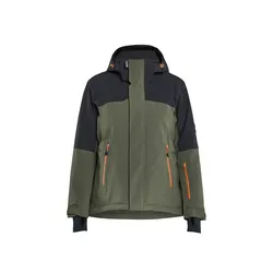 Damen Stretch Winterjacke "STRIKER" - L - waldgrün/rost