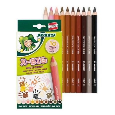 JOLLY Buntstifte X-BIG Hautfarben, 10-er Kartonetui