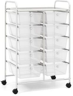 Dovelina 10-Drawer Rolling Storage Cart