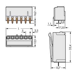 WAGO Buchsengehäuse-Platine 2092 Polzahl Gesamt 2 Rastermaß: 5 mm 2092-1302 200 St.