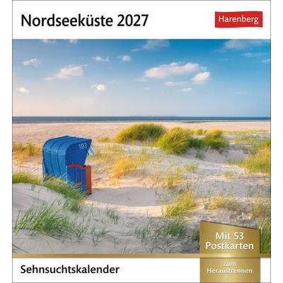 Nordseeküste Sehnsuchtskalender 2027 - Wochenkalender mit 53 Postkarten