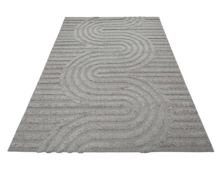 Outdoorteppich ESPRIT Miles, ESP-54231 , grau, B:80cm H:2mm L:150cm, Polypropylen (PP), Teppiche, Outdoorteppich, Hoch-Tief-Effekt, grafisches Design, uni, modern, robust, Terrasse