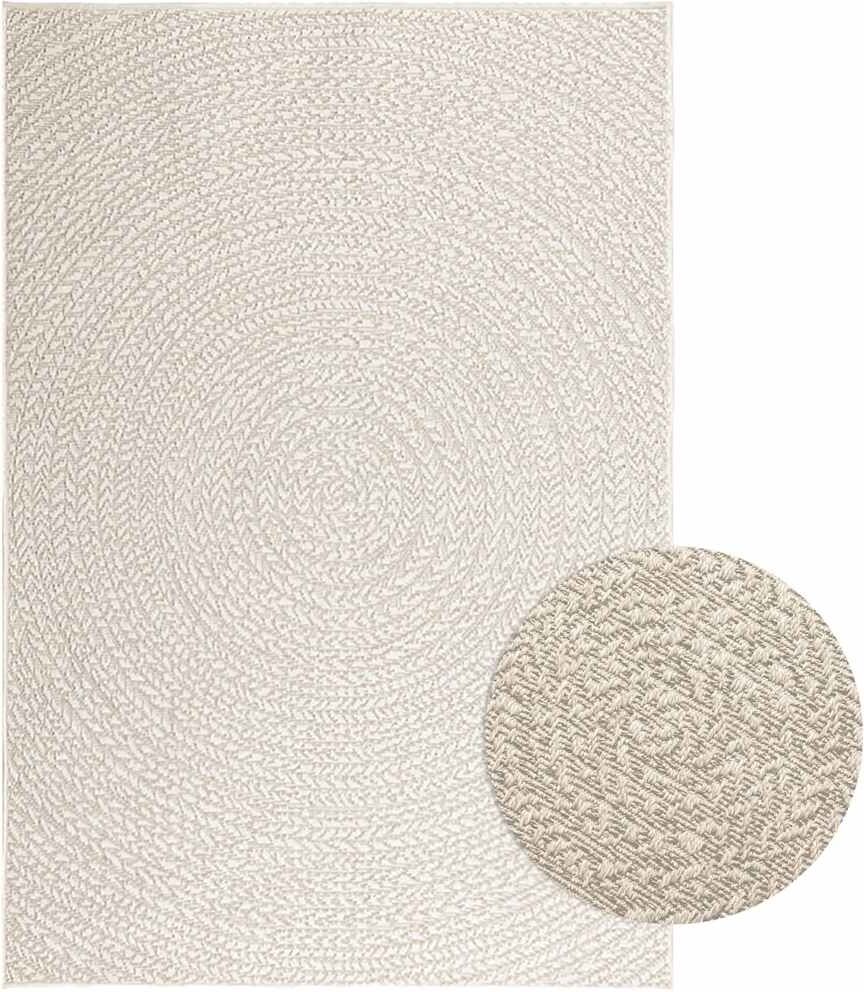 vidaXL Tapis ZIZUR crème 120x170 cm aspect de jute intérieur extérieur