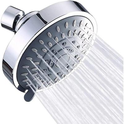 4-Zoll-Regenduschkopf, 5-Modus-Sprühduschkopf, Bauchmuskeln, 360-Grad-Drehung, Hochdruck-Kopfduschkopf, Schwarz, Silber