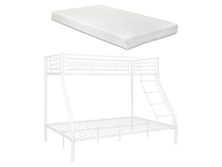[neu.haus] Neuhaus Metall-Etagenbett - Weiß - Mit Matratzen 200x140/90cm Kinderbett Stockbett Hochbett Metall Bettgestell