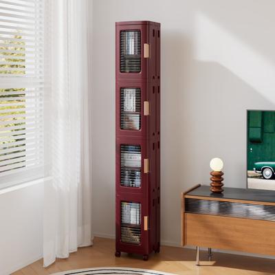"Javlergo 65"" Narrow Tall Storage Bin 4 Tier Foldable Kitchen Storage Cabinet Organizer Freestanding Kitchen Pantry"