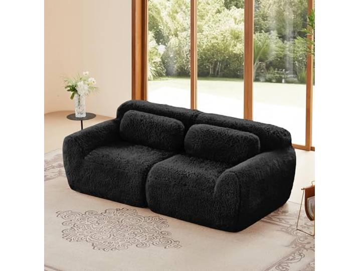 Onaninso Boneless Couch, Modulares Sofa aus Plüschstoff, Compressed Sofa mit Kissen, ergonomische Unterstützung, Ohne Montage, frei Kombinierbar für Wohnzimmer Ruhezonen