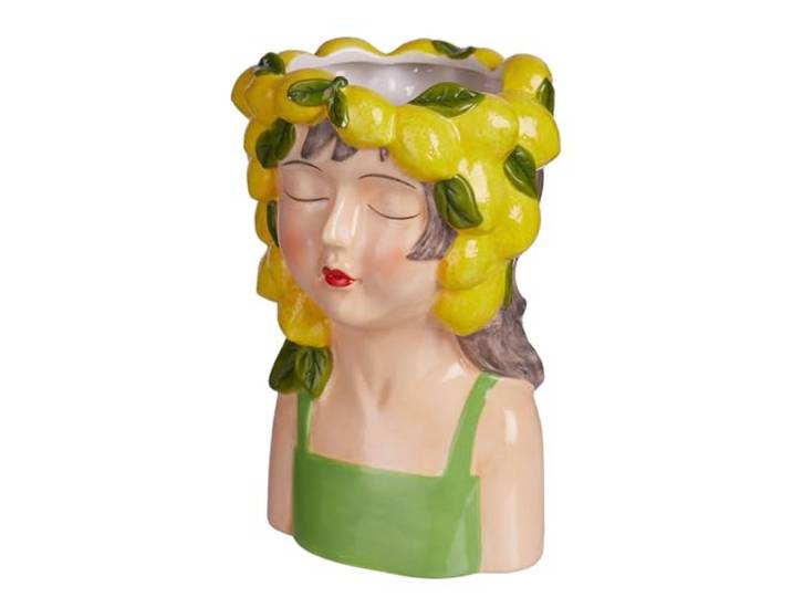 BUTLERS Blumenvase 14x15x24 cm Dolomit Dekovase - Lemon Girl -