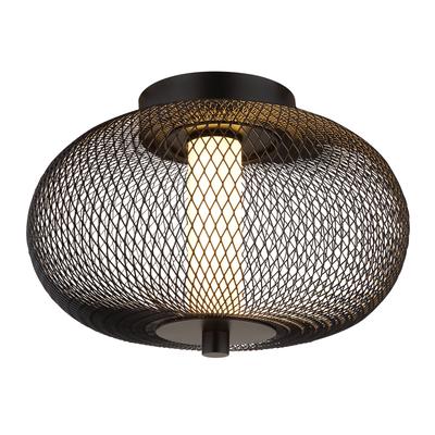 NOWA LED Deckenleuchte "ASTARI", schwarz, 1, Ø 35cm H: 24cm, 1 Stk., Leuchten, Deckenlampe, Metallgeflecht, Wohnzimmer, LED Deckenleuchte