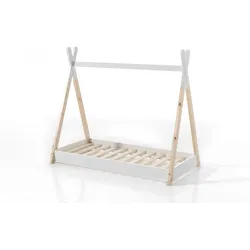TIPIBETT Karyn 146x131x84 aus Massivholz in Weiß/Natur