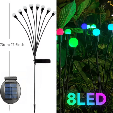 Inspire Curations Solar Firefly Garden Lights Swaying Waterproof Outdoor LED Decor 8 Led Rgb 1pcs