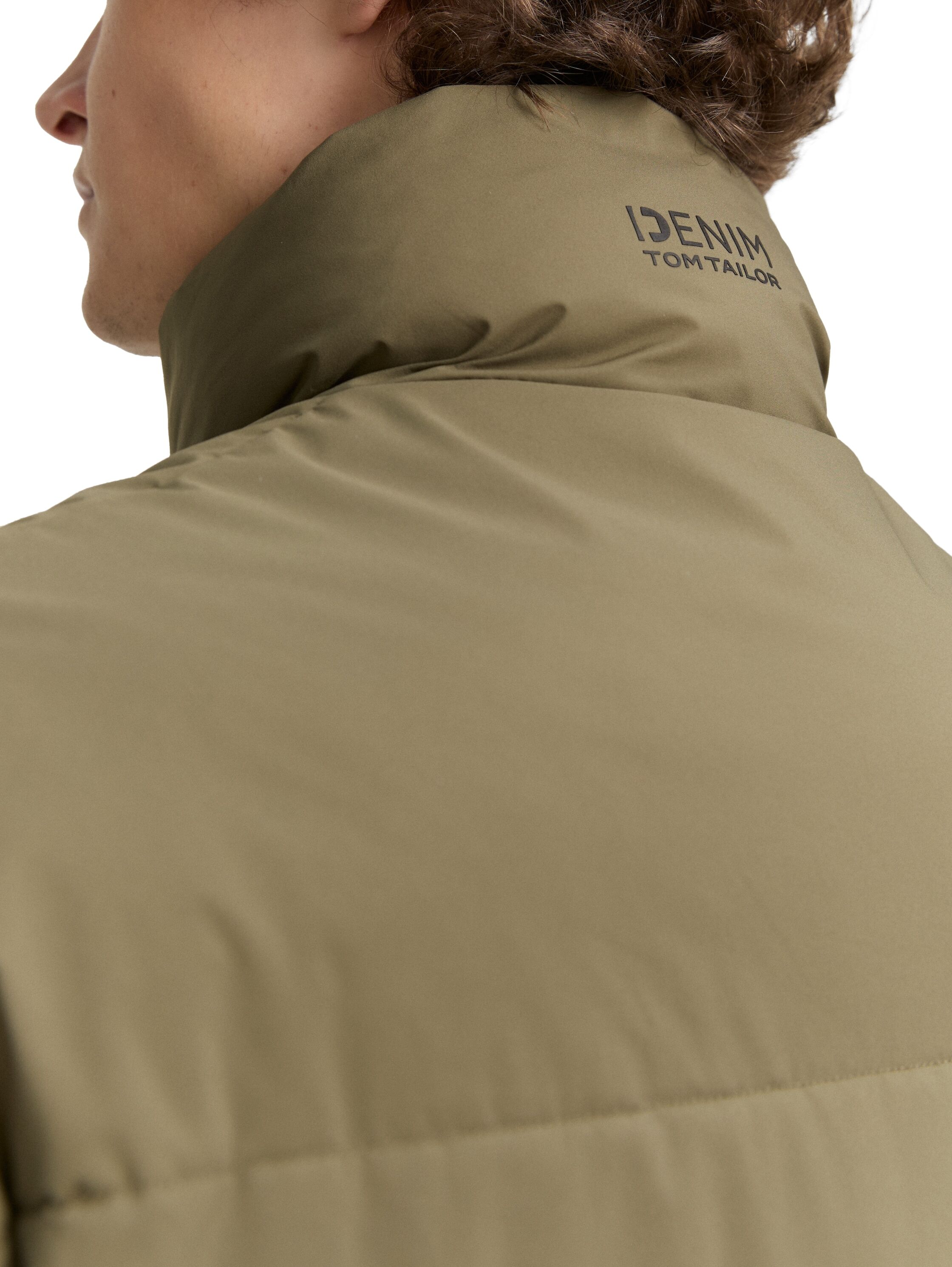 Steppjacke TOM TAILOR DENIM, Herren, Gr. L, grün (jungle soil grün), Web, Obermaterial: 100% Polyester. Futter: 100% Polyester, Strukturmuster, unifarben, regular fit taillenbedeckt, elastischer Bund, Jacken Steppjacke, mit Taschen jungle soil grün L