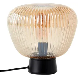 Brilliant, Tischlampe, Kaizen Tischleuchte 24,5cm amber-bernstein/schwarz matt (E27)