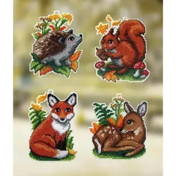 buttinette Stramin-Aufhänger "Waldtiere", 4er-Set